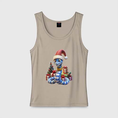 Женская майка Змея 2025 новогодняя / Миндальный – фото 1