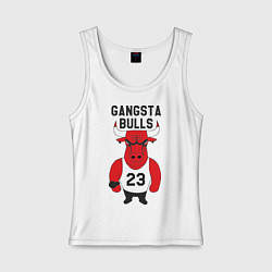 Майка женская хлопок Gangsta Bulls 23, цвет: белый