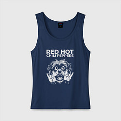 Майка женская хлопок Red Hot Chili Peppers rock dog, цвет: тёмно-синий