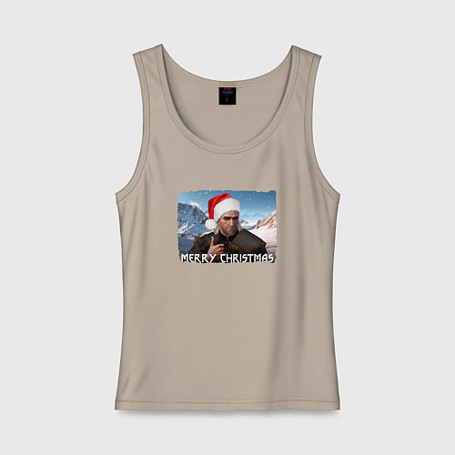 Женская майка The Witcher - Merry Christmas / Миндальный – фото 1
