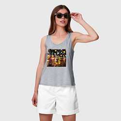 Майка женская хлопок Новогодняя маленькая ёлочка, цвет: меланж — фото 2