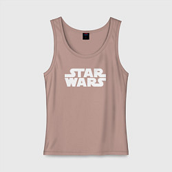 Майка женская хлопок Star wars logo, цвет: пыльно-розовый