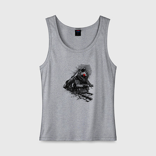 Женская майка Паровоз со пятиконечной звездой / Меланж – фото 1