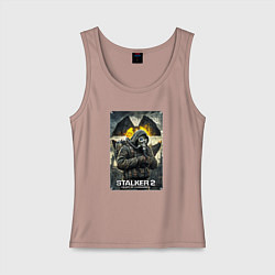 Майка женская хлопок Stalker 2 heart of chornobyl, цвет: пыльно-розовый