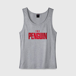Майка женская хлопок The penguin logo, цвет: меланж