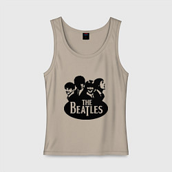 Майка женская хлопок The Beatles Band, цвет: миндальный