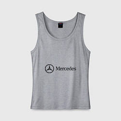 Майка женская хлопок Mercedes Logo, цвет: меланж