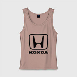 Майка женская хлопок Honda logo, цвет: пыльно-розовый
