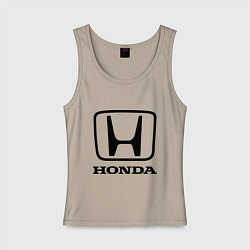 Майка женская хлопок Honda logo, цвет: миндальный