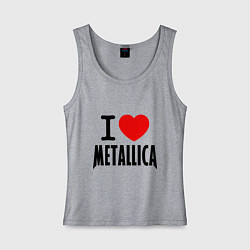 Майка женская хлопок I love Metallica, цвет: меланж