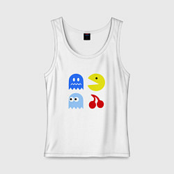 Майка женская хлопок Pac-Man Pack, цвет: белый