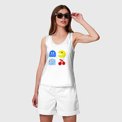 Майка женская хлопок Pac-Man Pack, цвет: белый — фото 2