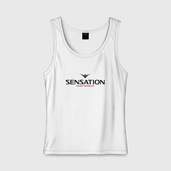Майка женская хлопок Sensation: Wicked Wonderland, цвет: белый
