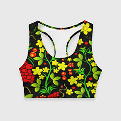 Топик спортивный женский Natural flowers, цвет: 3D-принт