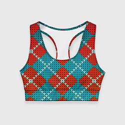Топик спортивный женский Knitting pattern, цвет: 3D-принт