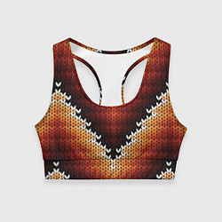 Топик спортивный женский Вышивка, цвет: 3D-принт