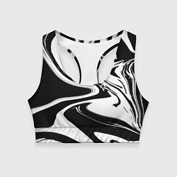 Топик спортивный женский Черный акрил, цвет: 3D-принт