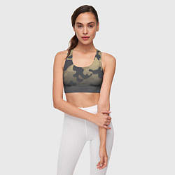 Топик спортивный женский Camouflage Khaki, цвет: 3D-принт — фото 2
