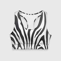 Топик спортивный женский Африканская зебра, цвет: 3D-принт