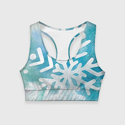 Топик спортивный женский Снежная акварель, цвет: 3D-принт