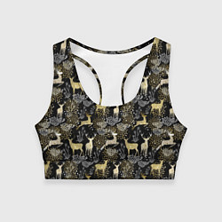 Топик спортивный женский Рождественские олени, цвет: 3D-принт