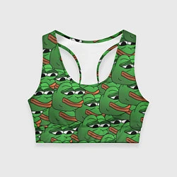 Топик спортивный женский Pepe The Frog, цвет: 3D-принт