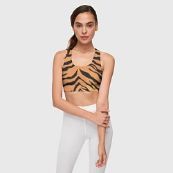Топик спортивный женский Тигриный камуфляж, цвет: 3D-принт — фото 2