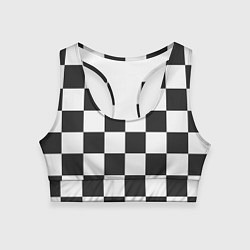 Топик спортивный женский Шахматка, цвет: 3D-принт