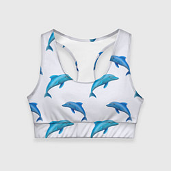 Топик спортивный женский Рай для дельфина, цвет: 3D-принт