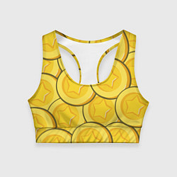Топик спортивный женский МОНЕТКИ, цвет: 3D-принт