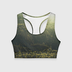 Топик спортивный женский Летний лес, цвет: 3D-принт