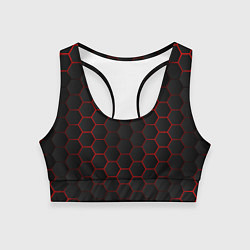 Топик спортивный женский 3D black & red, цвет: 3D-принт