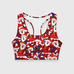 Топик спортивный женский Русский Санта Клаус, цвет: 3D-принт