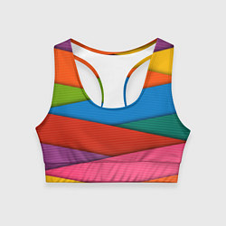 Топик спортивный женский COLORS GEOMETRY, цвет: 3D-принт