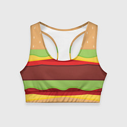 Топик спортивный женский Бутерброд, цвет: 3D-принт