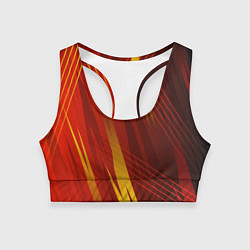 Топик спортивный женский Red sport style, цвет: 3D-принт