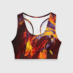 Топик спортивный женский ОГНЕННЫЙ ГРАНЖ FIRE GRUNGE Z, цвет: 3D-принт