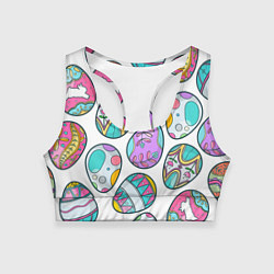 Топик спортивный женский Пасхальные яйца, цвет: 3D-принт