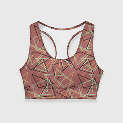 Топик спортивный женский Террактовый геометрический, цвет: 3D-принт