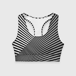 Топик спортивный женский Полосатый комбинированный узор, цвет: 3D-принт