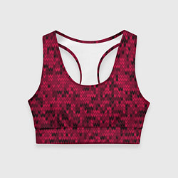 Топик спортивный женский Красно-черный абстрактный узор, цвет: 3D-принт