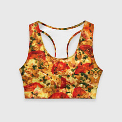 Топик спортивный женский Пицца с грибами, цвет: 3D-принт