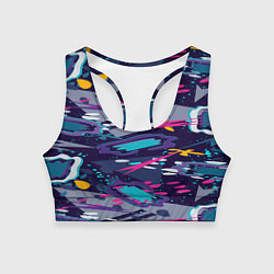 Топик спортивный женский Космический абстрактный паттерн, цвет: 3D-принт