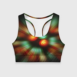 Топик спортивный женский Вспышка света в виде ярких линий, цвет: 3D-принт