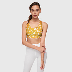 Топик спортивный женский Биткоин текстура, цвет: 3D-принт — фото 2