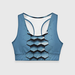 Топик спортивный женский Соты узор авангард, цвет: 3D-принт