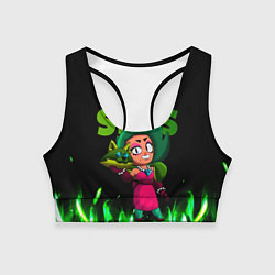 Топик спортивный женский LOLA ЛОЛА BRAWLSTARS зеленый огонь, цвет: 3D-принт