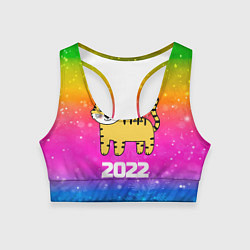 Топик спортивный женский Тигр - новогодний стол 2022, цвет: 3D-принт