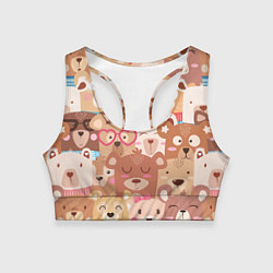Топик спортивный женский Bears texture, цвет: 3D-принт