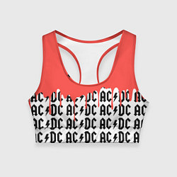 Топик спортивный женский Ac dc rock, цвет: 3D-принт